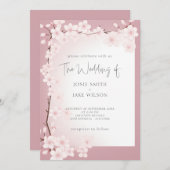 Hochzeitseinladung zur Kirschblüte an der Grenze Einladung (Vorne/Hinten)