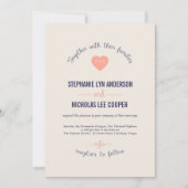 Hochzeitseinladung zur Liebe der Korallenkurve Einladung (Vorderseite)