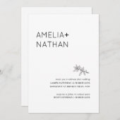 Hochzeitseinladung zur Minimalistischen Wildblume Einladung (Vorne/Hinten)