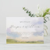 Hochzeitseinladung zur Wasserfarbenlandschaft Einladung (Stehend Vorderseite)