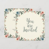 Hochzeitseinladungen an der Grenze zu Blume Einladung (Vorne/Hinten)