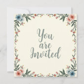 Hochzeitseinladungen an der Grenze zu Blume Einladung (Vorderseite)