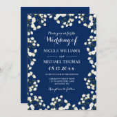 Hochzeitseinladungen an der Grenze zum blauen Gips Einladung (Vorne/Hinten)