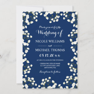 Hochzeitseinladungen an der Grenze zum blauen Gips Einladung