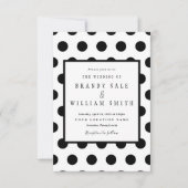 Hochzeitseinladungen | Black Classic Polka Dot Einladung (Vorderseite)