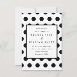 Hochzeitseinladungen | Black Classic Polka Dot Einladung