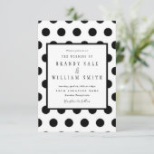 Hochzeitseinladungen | Black Classic Polka Dot Einladung (Stehend Vorderseite)
