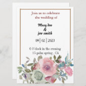 Hochzeitseinladungen Blumenwasser (Vorne/Hinten)