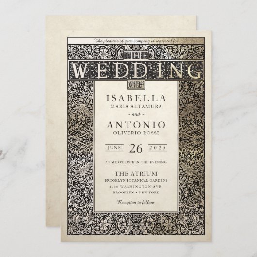 Hochzeitseinladungen| Champagne - Ivy - Sammlung Einladung (Vorne/Hinten)