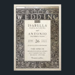 Hochzeitseinladungen| Champagne - Ivy - Sammlung Einladung<br><div class="desc">Vintager,  William Morris Blumeneis,  rustikaler Garten mit Imitat-Folien-Highlights.</div>