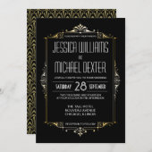 Hochzeitseinladungen der 1920er Jahre Art-Deco-Mus Einladung (Vorne/Hinten)
