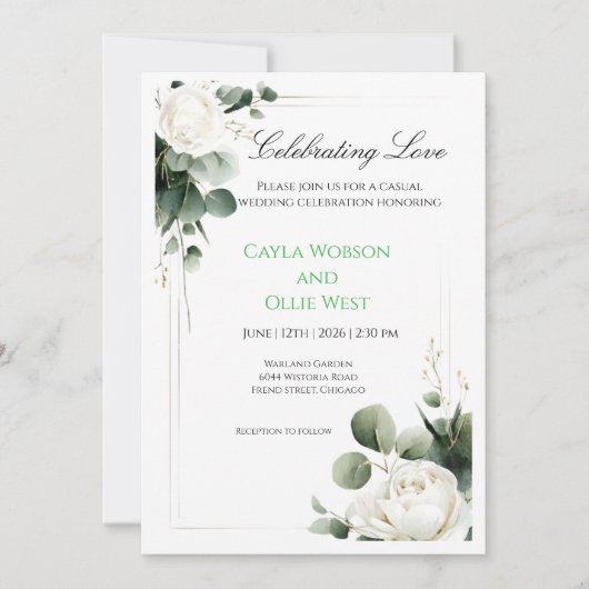 Hochzeitseinladungen Einladung (Vorderseite)