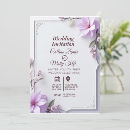 Hochzeitseinladungen Einladung (Stehend Vorderseite)