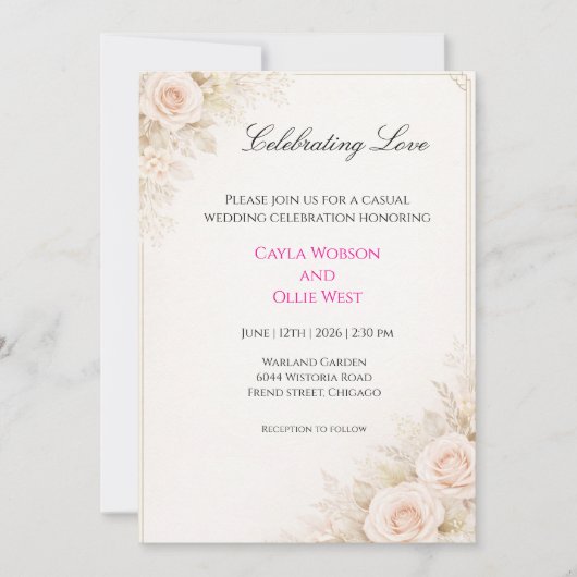 Hochzeitseinladungen Einladung (Vorderseite)
