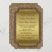 Hochzeitseinladungen | Einladung von Gold Glitzer (Vorne/Hinten)