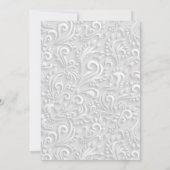 Hochzeitseinladungen | Elegantes, grau-weißes 3D-D Einladung (Rückseite)