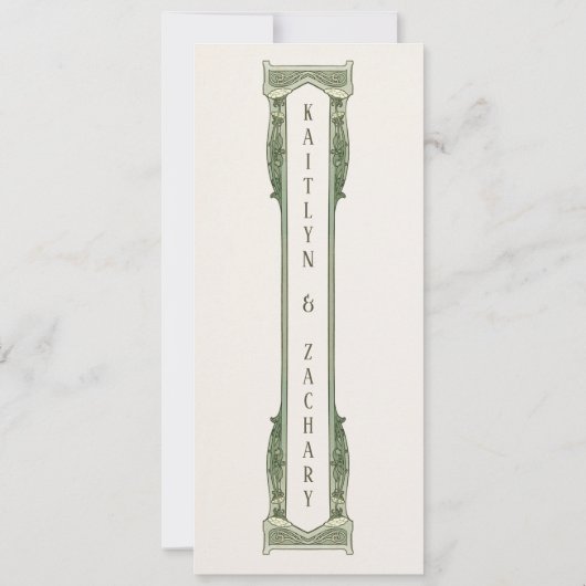 Hochzeitseinladungen | Floral Art Nouveau Einladung (Rückseite)