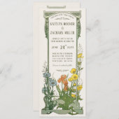 Hochzeitseinladungen | Floral Art Nouveau Einladung (Vorne/Hinten)