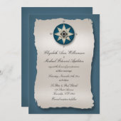 Hochzeitseinladungen für Blue Compass Einladung (Vorne/Hinten)
