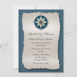 Hochzeitseinladungen für Blue Compass Einladung
