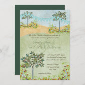 Hochzeitseinladungen für Gelb und Grün Einladung (Vorne/Hinten)