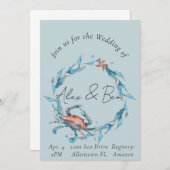 Hochzeitseinladungen für Hochzeiten am Meer Einladung (Vorne/Hinten)