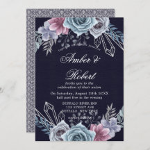 Hochzeitseinladungen für Hochzeiten in Navy Dusty