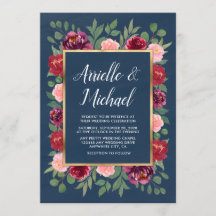 Hochzeitseinladungen für Hochzeitsfeiern in Navy B