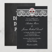 Hochzeitseinladungen für Lace Sugar Skull Einladung (Vorne/Hinten)