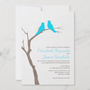 Hochzeitseinladungen für moderne Blauvögel Einladung