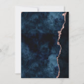 Hochzeitseinladungen für Navy Blue Rose Save The Date (Rückseite)