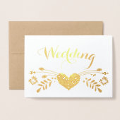 Hochzeitseinladungen für Silberfolien-Typografie Folienkarte (Vorderseite mit Umschlag)