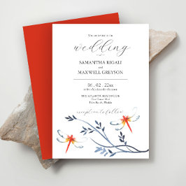 Hochzeitseinladungen für Wasserfarben Rote Libelle Einladung