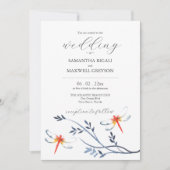 Hochzeitseinladungen für Wasserfarben Rote Libelle Einladung (Vorderseite)