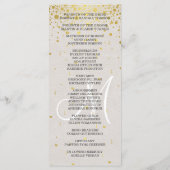 Hochzeitseinladungen | Gold Confetti Custom Progra Programm (Rückseite)