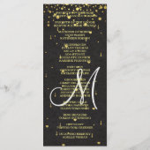 Hochzeitseinladungen | Gold Confetti Custom Progra Programm (Rückseite)