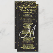 Hochzeitseinladungen | Gold Confetti Custom Progra Programm (Vorne/Hinten)