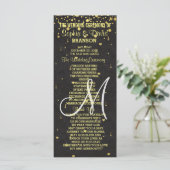 Hochzeitseinladungen | Gold Confetti Custom Progra Programm (Stehend Vorderseite)