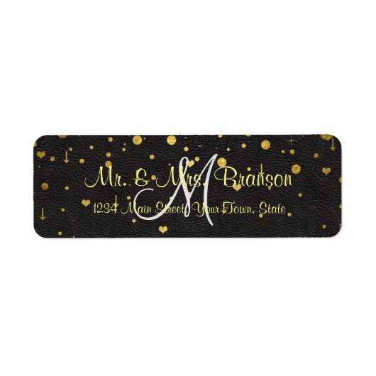 Hochzeitseinladungen | Gold Confetti Monogram (Vorne)