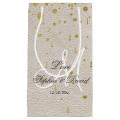 Hochzeitseinladungen | Gold Confetti Monogram Kleine Geschenktüte (Vorderseite)