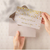 Hochzeitseinladungen | Gold Confetti SAVE THE DATE