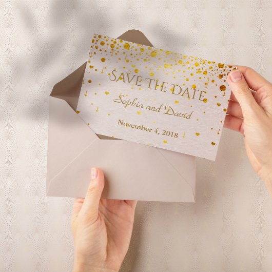Hochzeitseinladungen | Gold Confetti SAVE THE DATE