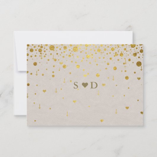 Hochzeitseinladungen | Gold Confetti SAVE THE DATE (Rückseite)