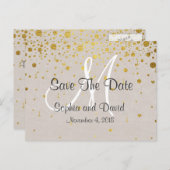 Hochzeitseinladungen | Gold Confetti SAVE THE DATE Ankündigungspostkarte (Vorne/Hinten)