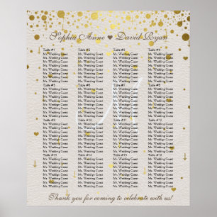 Hochzeitseinladungen Gold Confetti Seekarte Poster