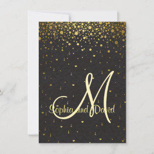 Hochzeitseinladungen Gold Glam Confetti Einladun Einladung