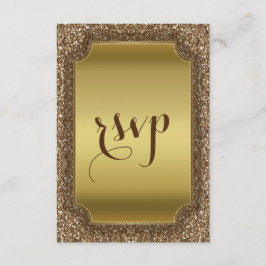 Hochzeitseinladungen | Gold Glitzer Custom UAWG RSVP Karte