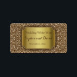 Hochzeitseinladungen | Gold Glitzer Wein Gefallen Adressaufkleber<br><div class="desc">Schönes Design mit eleganter goldener Form auf digitalem Glitzer. Feiner Schatten von Gold und Braun macht diese Kollektionen einzigartig. Verwenden Sie das Tool Anpassen,  um Ihre Informationen hinzuzufügen,  Farben zu ändern. Für passende Accessoires siehe meine Luxury Gold Glitzer Wedding Collection.</div>