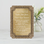 Hochzeitseinladungen | Gold Leaf & Glitzer Einladu Einladung (Stehend Vorderseite)