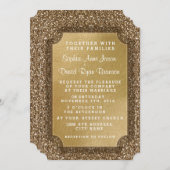 Hochzeitseinladungen | Gold Leaf & Glitzer Einladu Einladung (Vorne/Hinten)